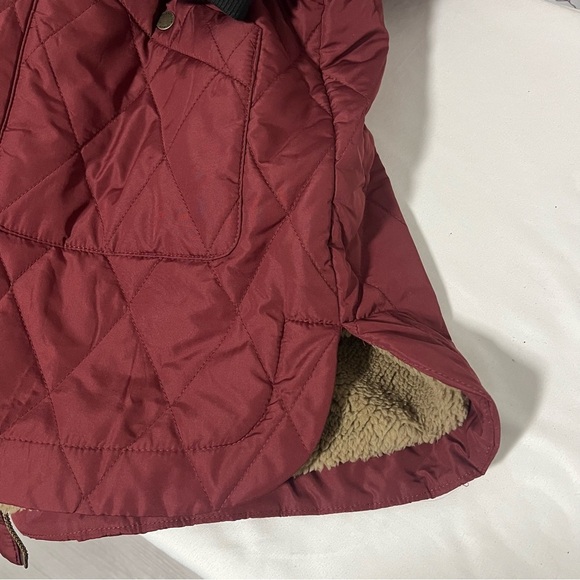 WeatherProof Vintage Women’s Small Quilted Sherpa Lined Jacket Maroon EUC Pocket - Picture 11 of 11